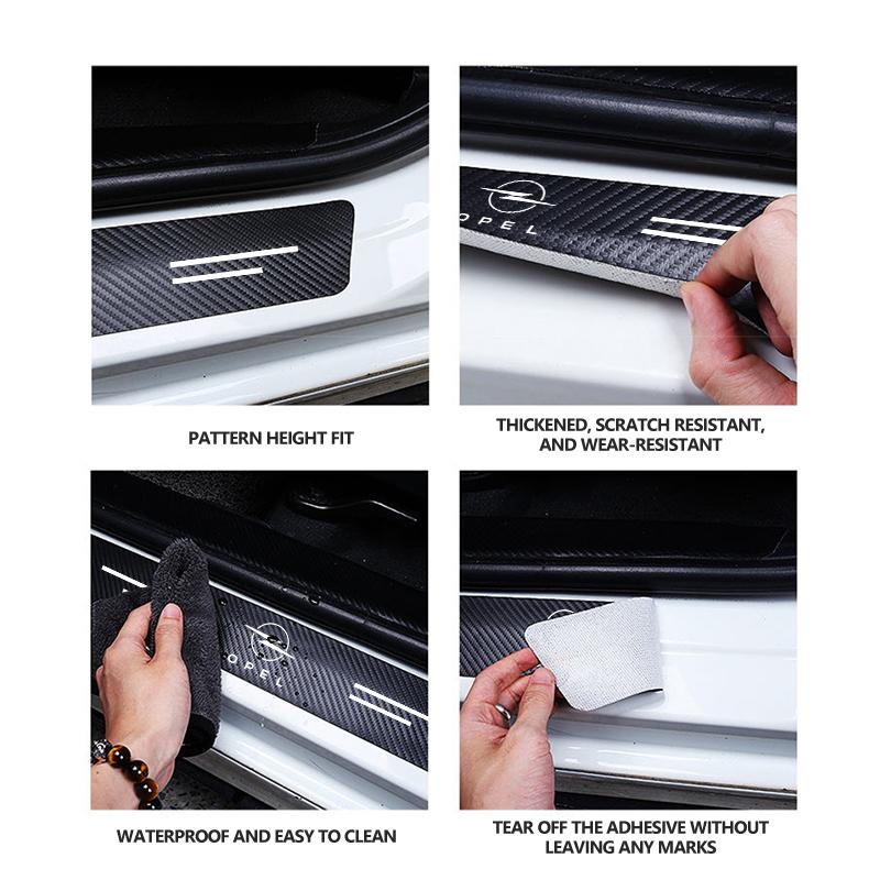 For Opel New Car Door Sill Plate Sticker Anti-scratch Strip Trunk Protection Decals Meriva Mokka Grandland Vectra Zafira Vivaro
