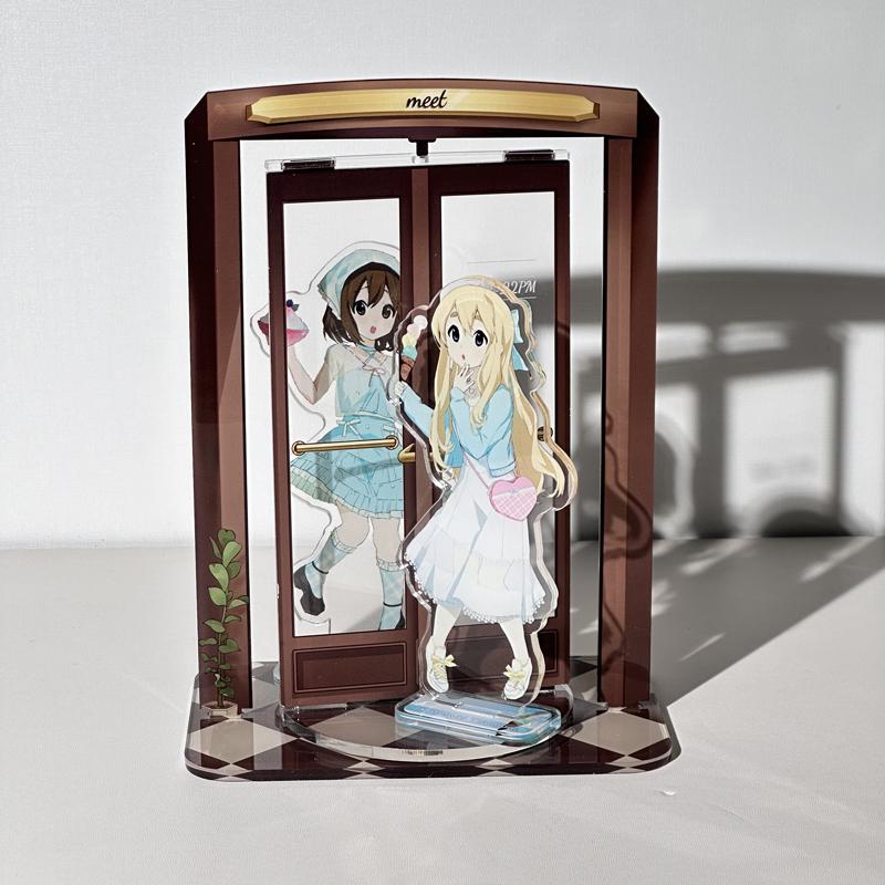 Rotating Door Acrylic Signboard Original Design Ornaments for Desktop Decor Anime Character Standing Background Cartoon Figurine