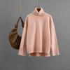 Dame Casual Løs Og Allsidig Høst Og Vinter Pullover Høy hals Ensfarget Genser Topp For Damer