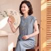 Mid-Aged Women's New Chinese Style Embroidered Summer Suit