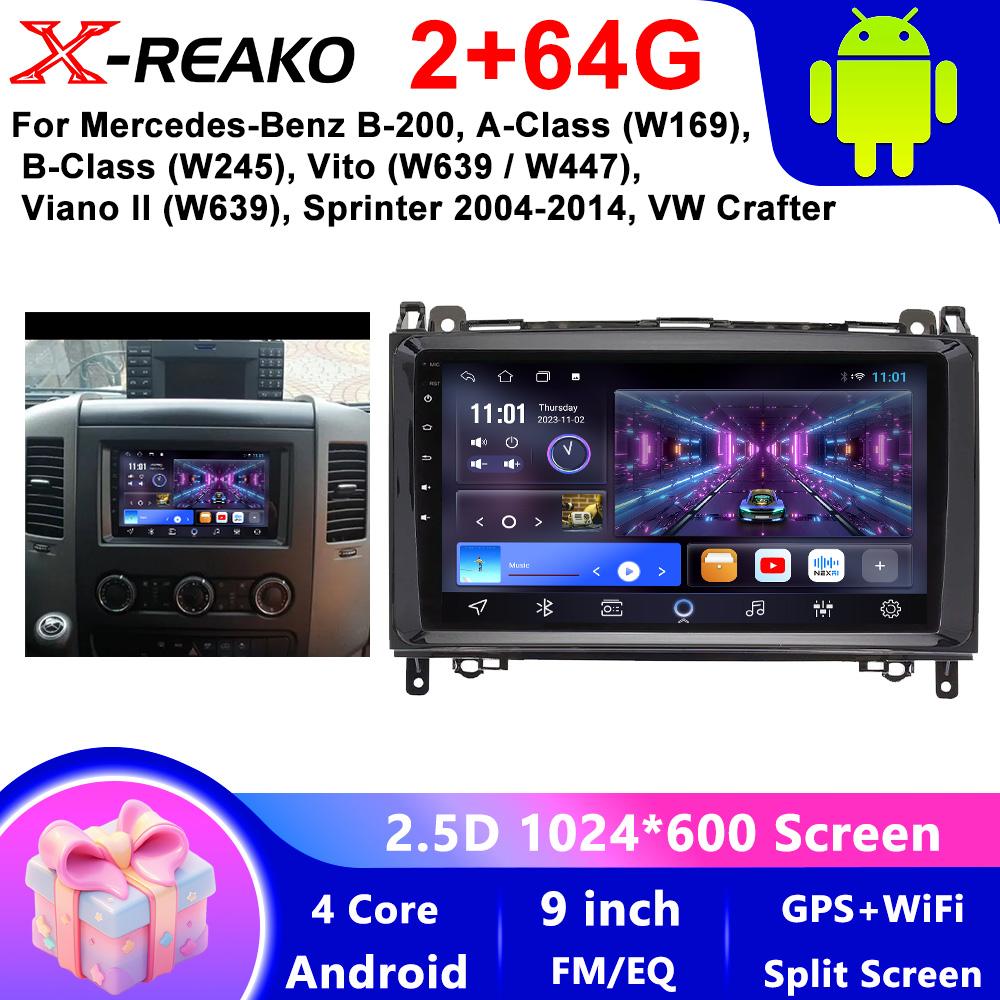 

Автомагнітола для Mercedes Sprinter Benz B200 Vito W639 Viano B Class W169 W245 W209 Мультимедіа Carplay Auto Стерео 4 core 2GB+64GB CP