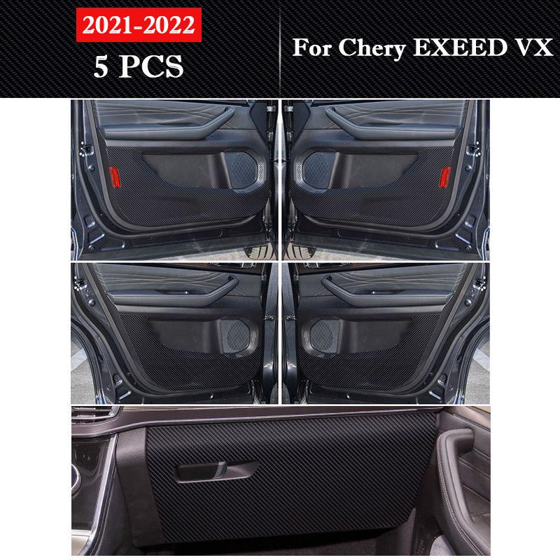 For Chery EXEED VX 2026 - 2026 Leather Car Door Anti Kick Pad Protection Sticker Carbon Fiber Scratch Resistant Film Accessories
