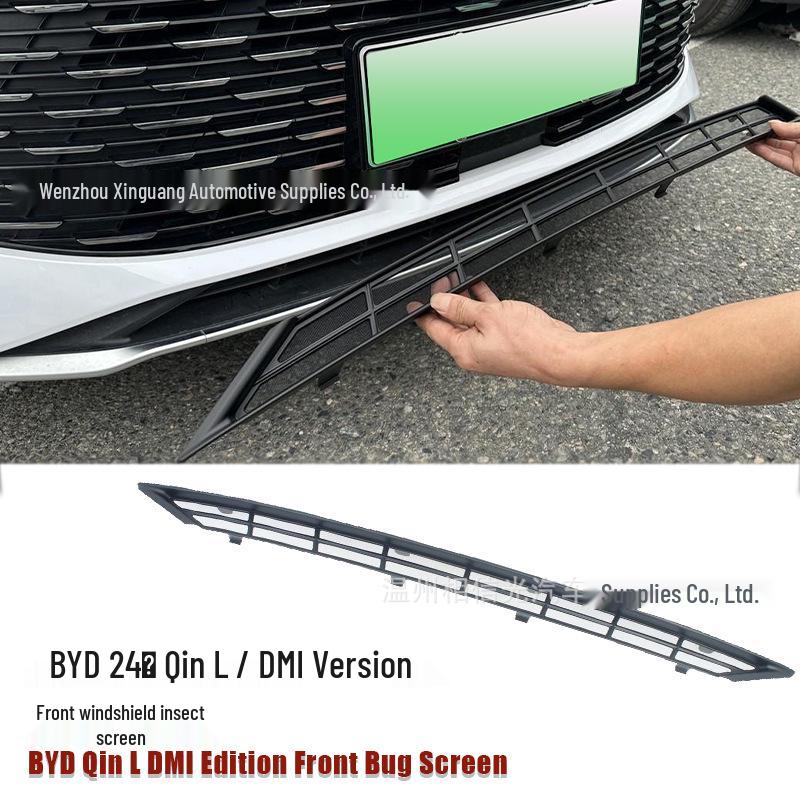 Front Windshield Insect Net for 24 BYD Qin L/DMI - Black Carbon Fiber Exterior Decor