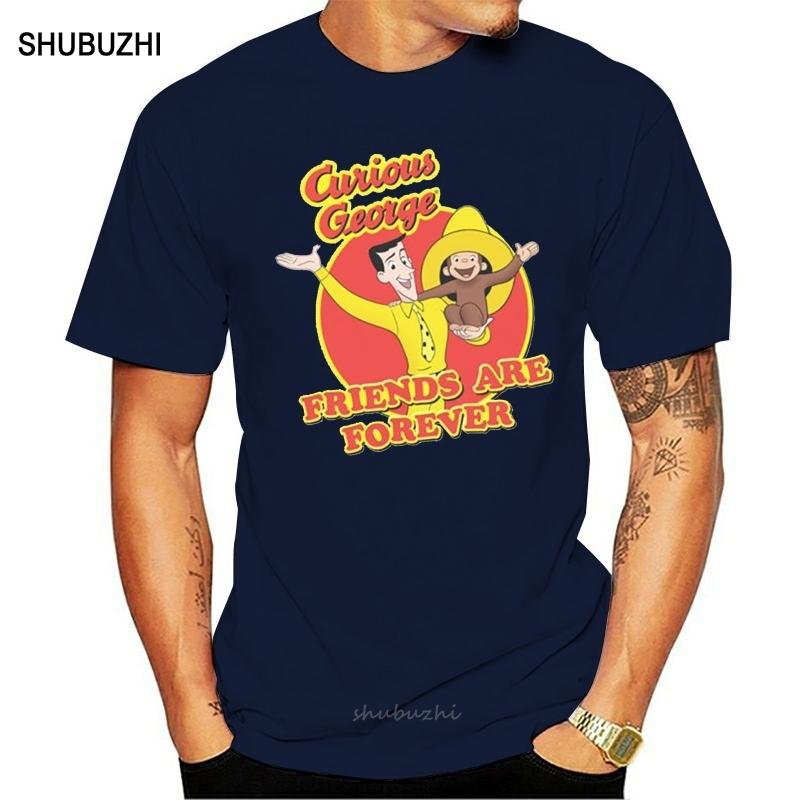 Curious George Mens Friends Tshirt White Rockabilia S