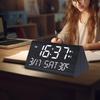 Multifunctional LED Wooden Silent Alarm Clock with Perpetual Calendar and Temperature Display