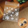 100pcs Transparent  Party Supplies Gifts Candy Bag Self-Adhesive Cookie Package Christmas Snowflake