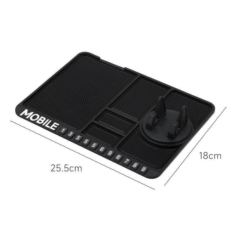 Silicone Car Dashboard 360° Rotation Anti-Slip Mat with Mobile Phone Holder Temporary Parking for Navigation Car Interior Accessories