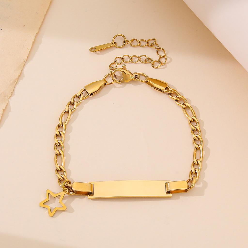 Stainless steel butterfly, crown, heart bracelet, couple bracelet, DIY personalized, smooth curved long bracelet, accessories