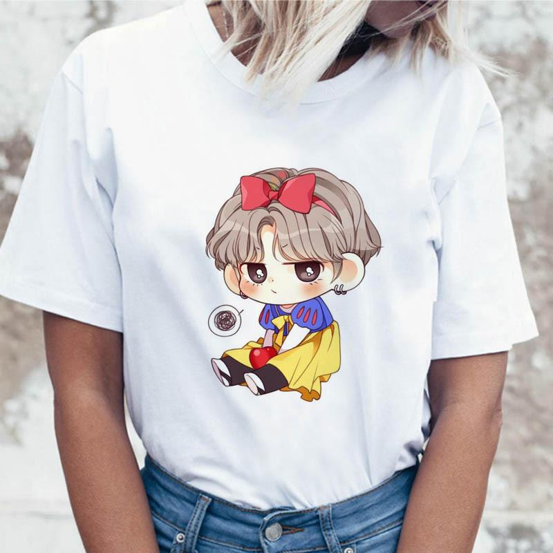 JIN SUGA J HOPE Women JIMIN V JUNGKOOK Top Kpop T Shirt Korean Pop Music Group Short Sleeve Shirt Funny Graphic Female Tee K-pop