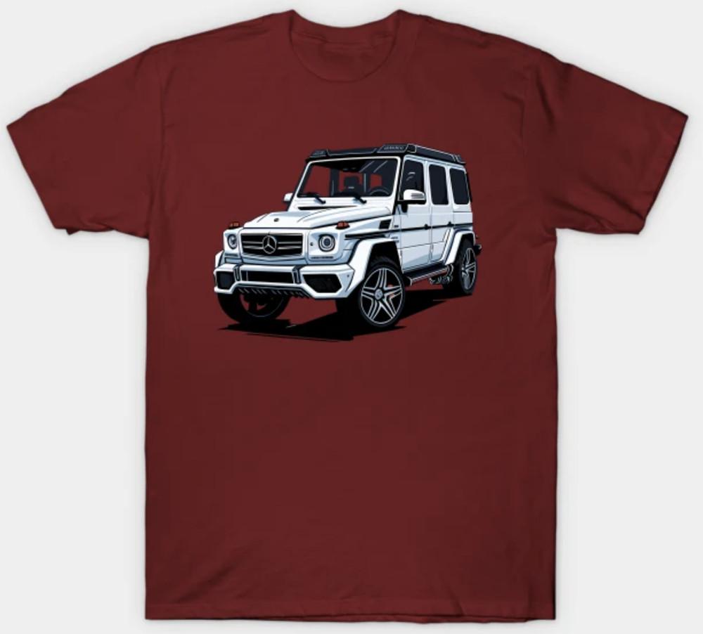 G Wagon Футболка с коротким рукавом Мужская Женская Унисекс S-3XL Бордовая Унисекс Футболка XXXXL