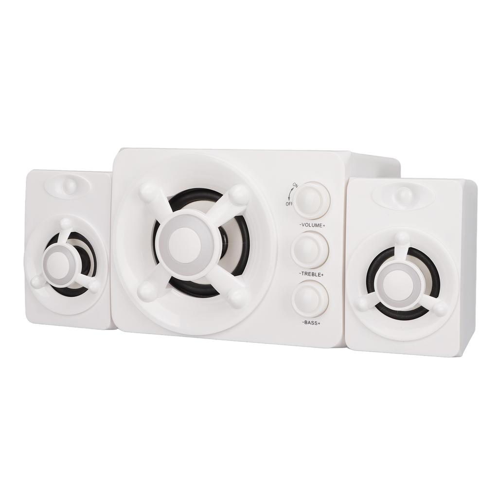 Computer Speaker 2.1 USB Powered Stereo Subwoofer Multimedia Wired Speaker with RGB LED Light for PC Laptop