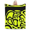 Abstract Art Neon Yellow & Black Pattern Blanket Cozy Soft Warm Flannel Throw Blanket for Sofa Bed Picnic Travel Home Decor