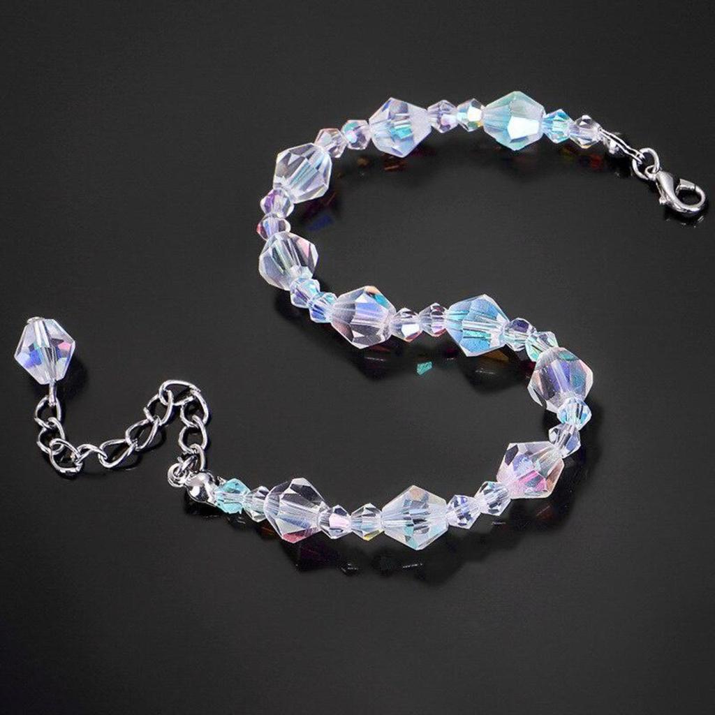 Northern Lights Bracelet Square Crystal Bracelet Exquisite Luxury Fashion Jewelry Women Girls Adjustable Stretch Link Chain Bracelets