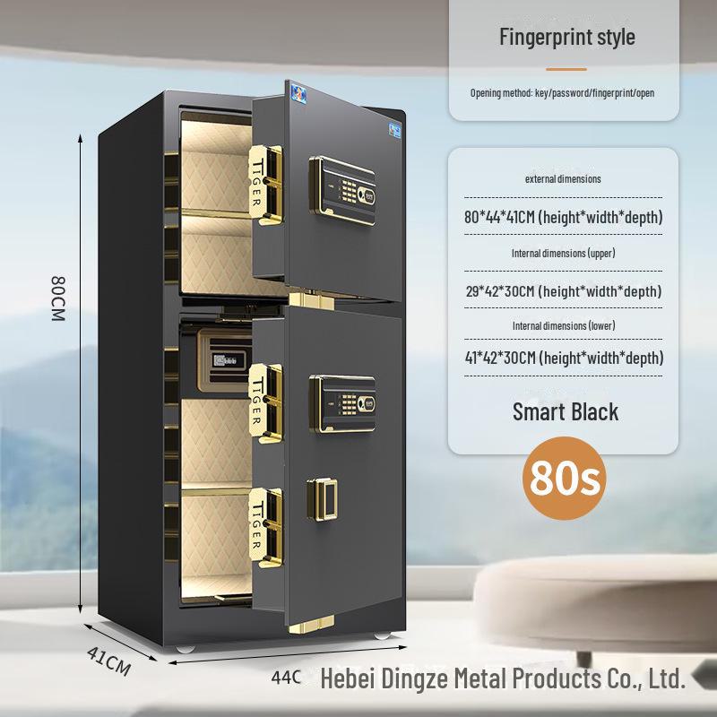 Tiger Brand All-Steel Fingerprint Safe for Home/Office - Anti-Theft Small Safe Deposit Box