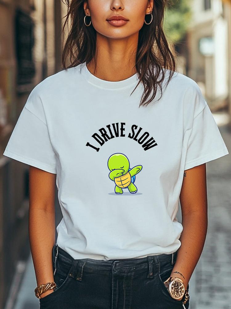 I Drive Slow Turtle Graphic Unisex Women Men T-Shirt Casual Tee Trendy T-Shirt Unisex T-Shirt L