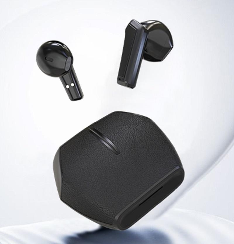 Luxury Leather Design Hifi Stereo Earbuds In-ear Wireless Bluetooth 6.0 Headphone With HD Mic Handsets Noise Reduction Earphones