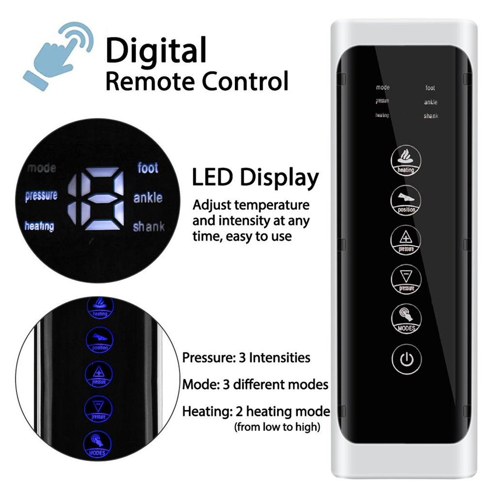 Blood Circulation Body Relax Pain Relief Machine Air Compression Leg Foot Massager Lymphatic Massage Machines  LED Controller 24W 110V-240V