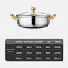 30cm Stainless Steel Soup Pot Wok Non-stick Honeycomb with lid Household Hot Pot Induction Cooker Gas Stove Universal Frying Pan
