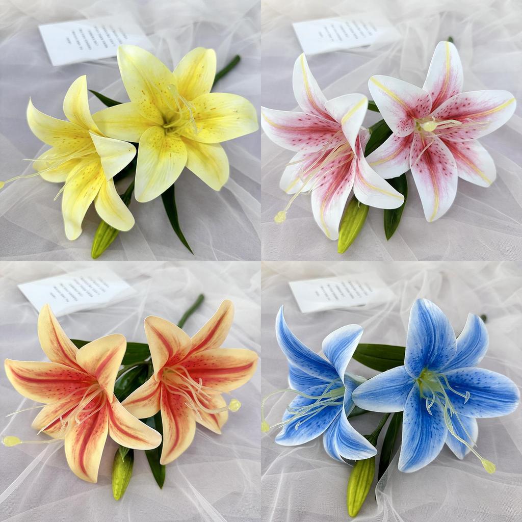 Premium Lily Fake Flowers 3d Printed For Wedding Venue And Home Styling