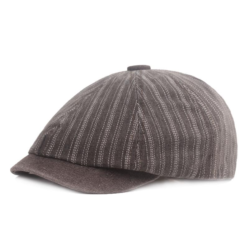 Bavlněný baret Pánská malířská čepice Newsboy čepice Klobouk Rybí kost Osmihranný klobouk