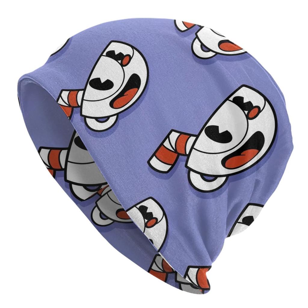 Great Retro Game Battle Cuphead Skullies Beanies Hats Spring Unisex Outdoor Caps Warm Multifunction Bonnet Hats