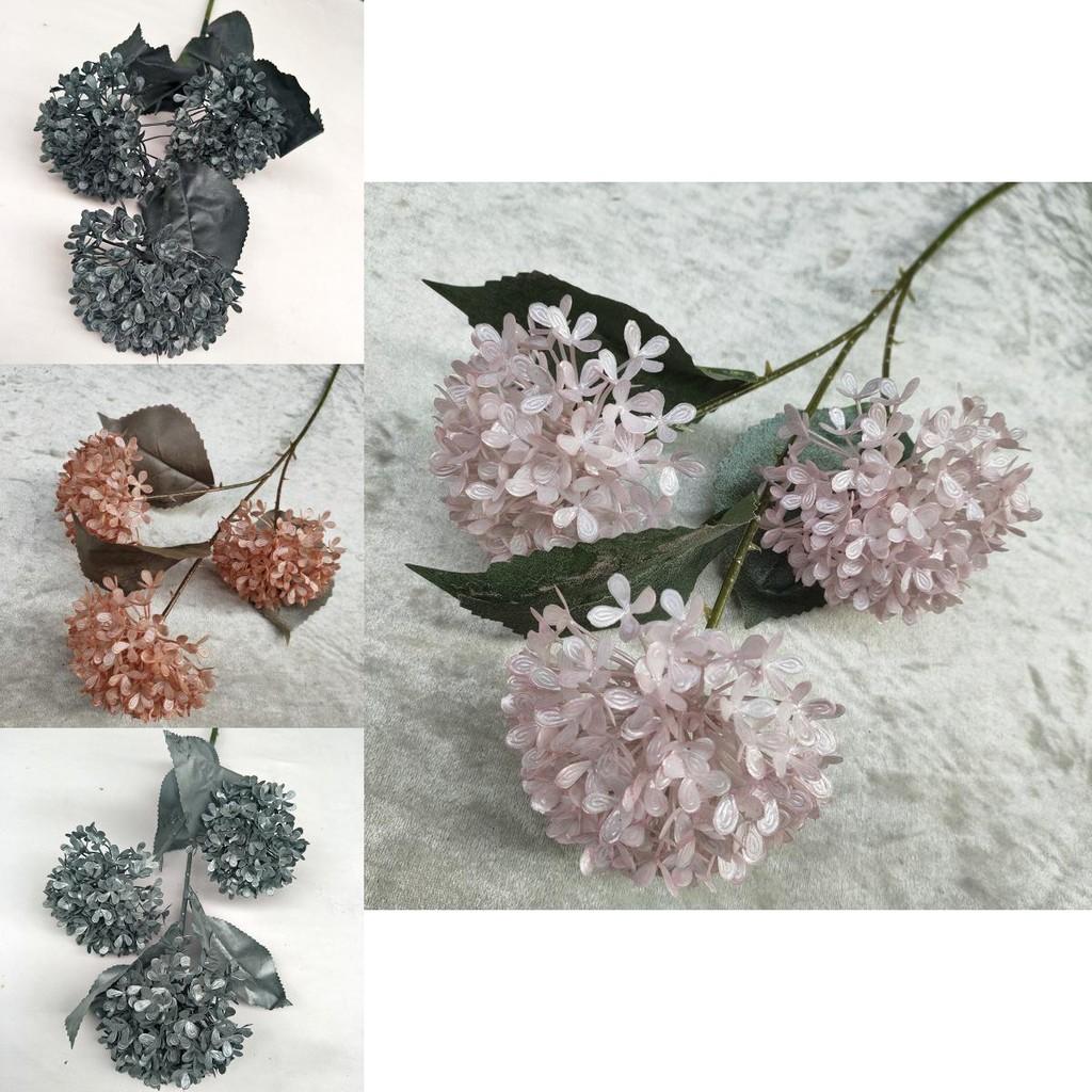 Artificial Snowball Hydrangea Stems 27in Multibranch For Wedding Home Decor Photography