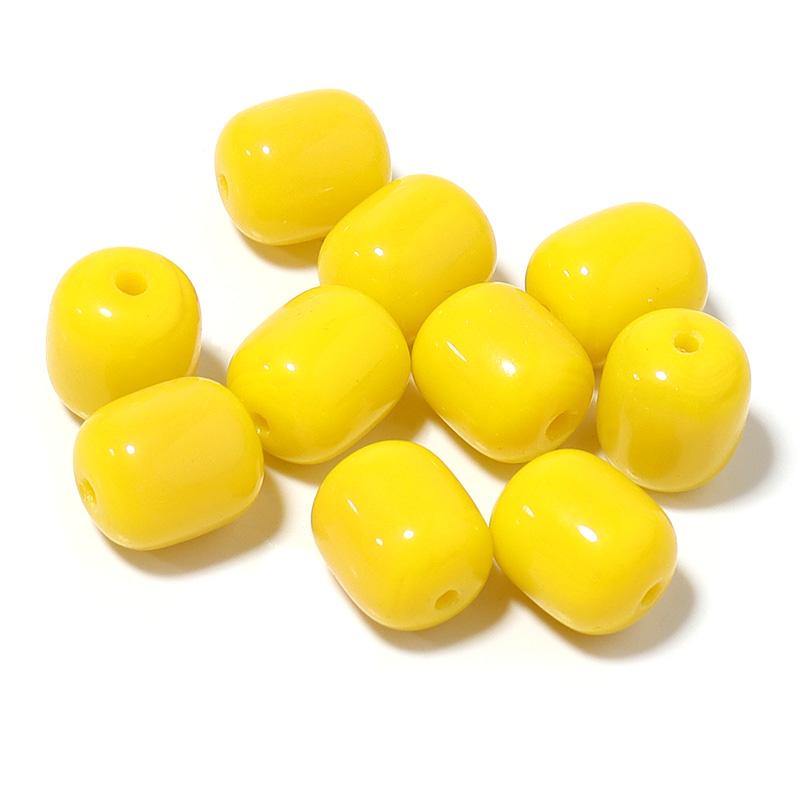 30pcs/lot Solid Oval Cylindrical Glass Beads For Jewelry Making Loose Spacer Beads DIY Bracelet Necklace Accessory
