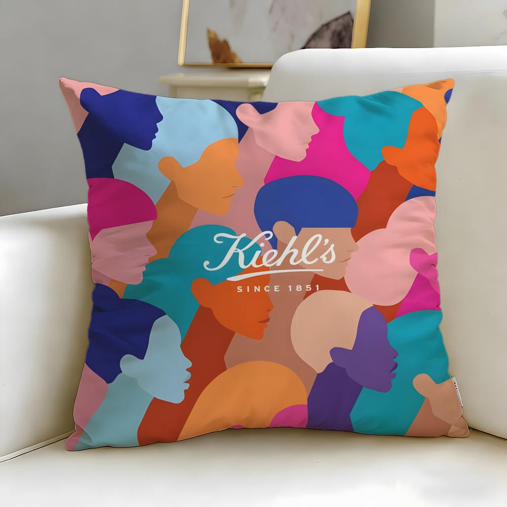 classic skincare brand Kiehl's Cushion Cover Soft & Easy-Wash Pillow Case – Versatile for Couch, Bed, Travel and Office