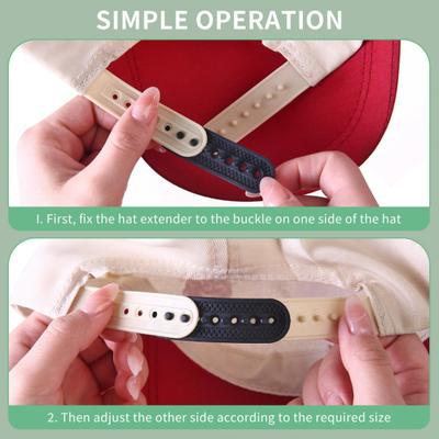 2Pcs Hat Extender Silicone Baseball Cap Adjustment Strap 7 Holes Hat Size Adjuster Buckle Fastener Replacement Hat Extension Accessories