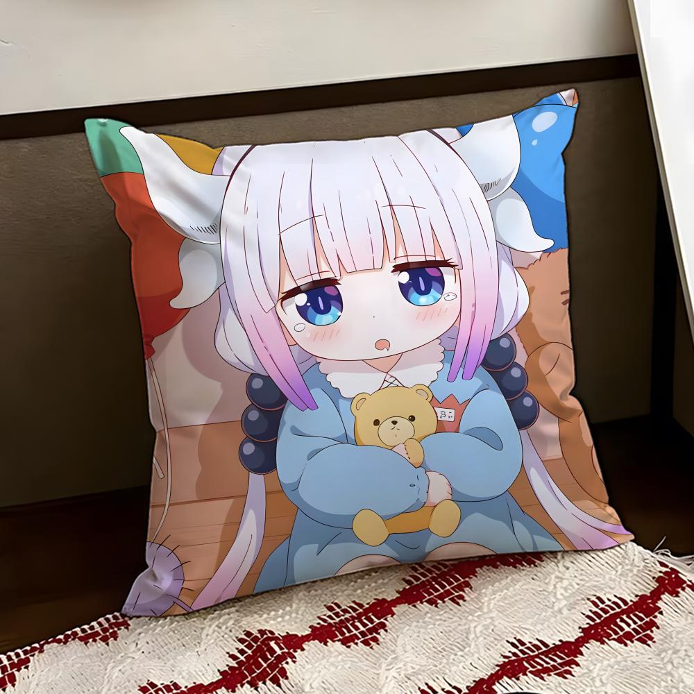 Miss Kobayashis Dragon Maid Cushion Cover Reversible Soft Durable Pillow Cover Home  Car MultiScene Use for Daily Comfort