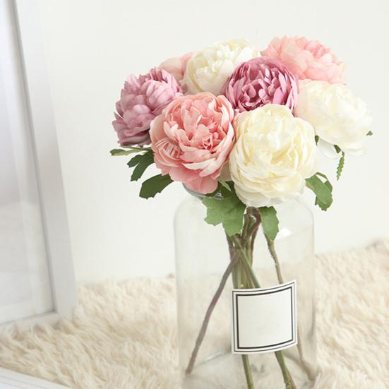 Simulated Tea Rose Not Wither Non-fading No Watering Weather-resistant Easy to Care