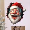 Creative Santa Wall Sticker Removable 3D Effect Funny Christmas Decals Santa Living Room Door Stickers For Home Dorm Party Study