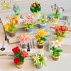 MOC Eternal Bouquet Micro Construction Blocks Flower Model DIY Home Desk Plant Decoration Assemble Block Toy Designed For Children