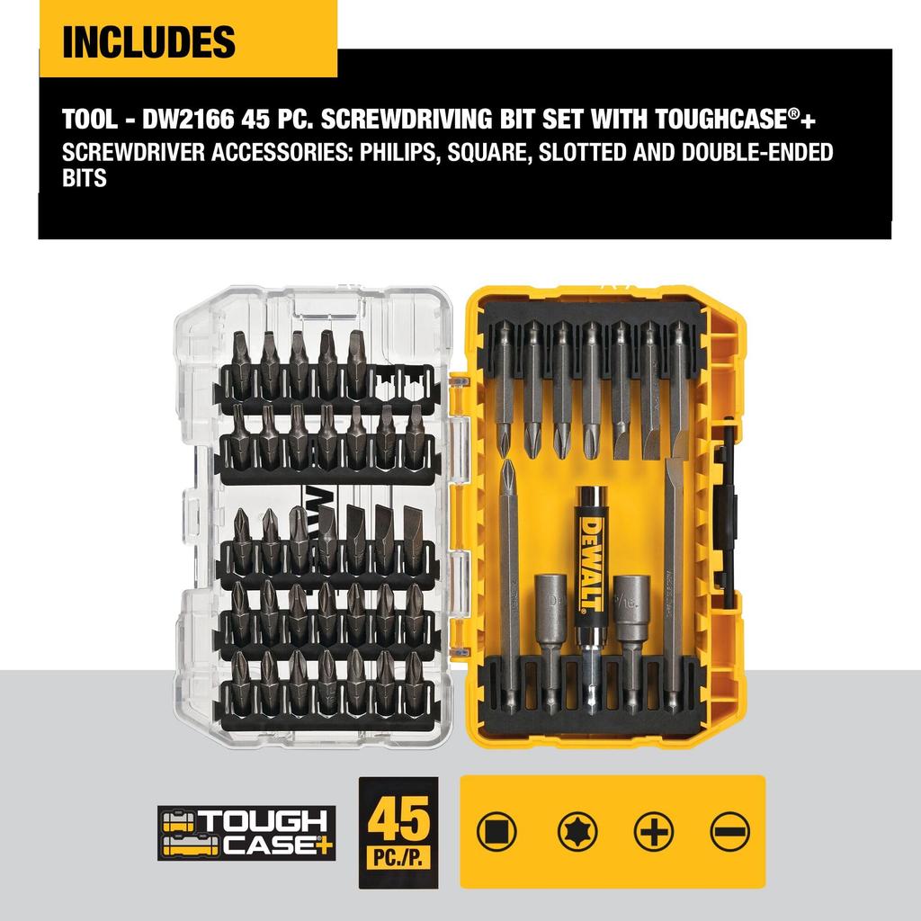 DEWALT DW2166 45-Piece Screwdriver Bit Set [Parallel Import]