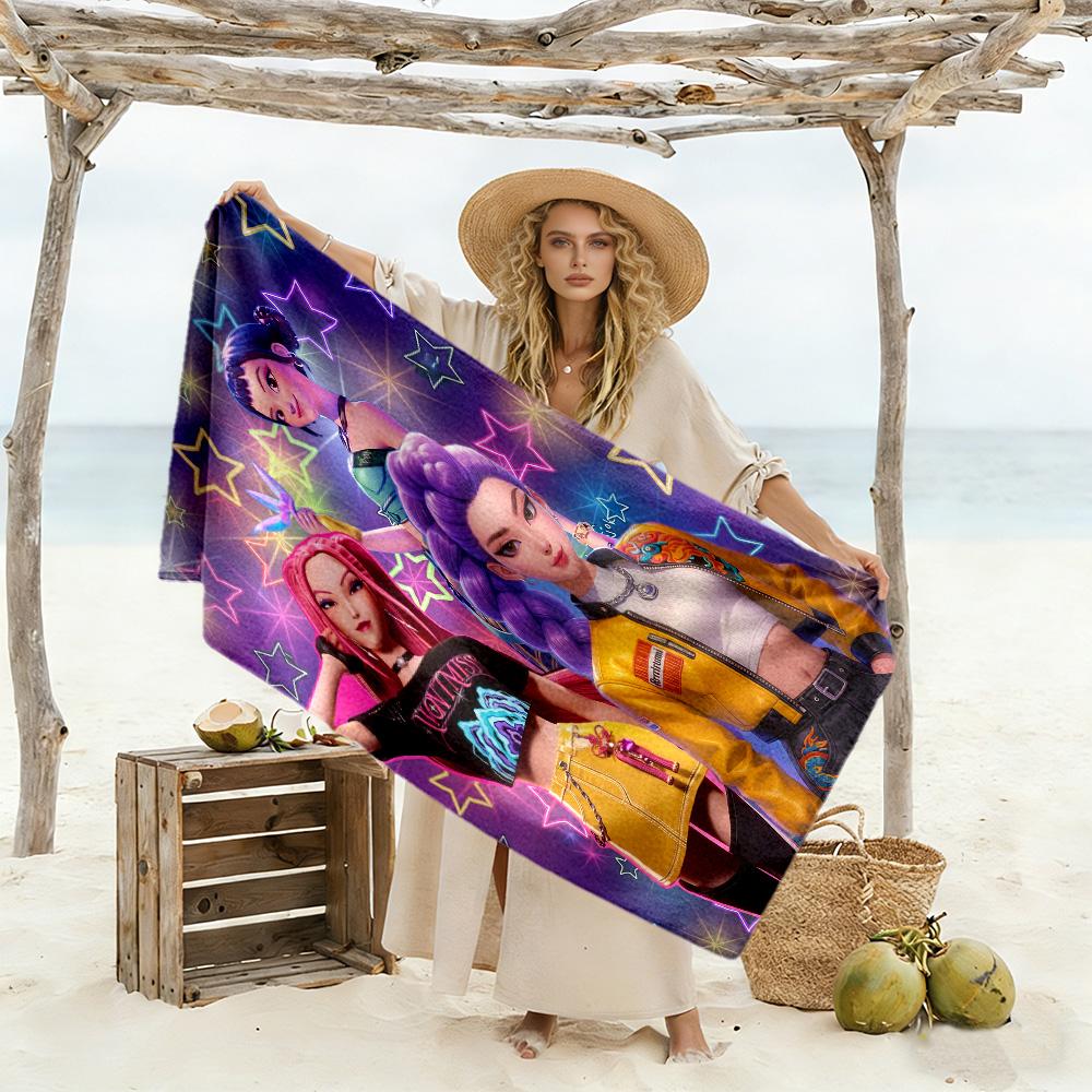 Virtual Fashion Show Beach Towel Quick-Dry Soft Microfiber Comfortable Lightweight Suitable for Swimming, Gym, Camping, Yoga Vacation