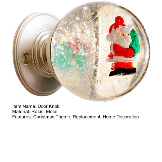 Door Knob Vintage Xmas Tress Santa Claus Transparent Faux Crystal