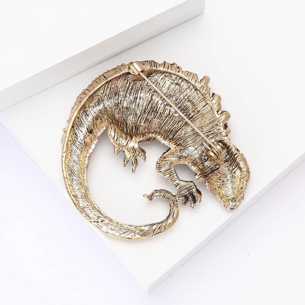 Vintage Rhinestone Lizard Brooches for Women Enamel Vintage Animal Pins Banquet Party Backpack Gifts Jewelry Accessories