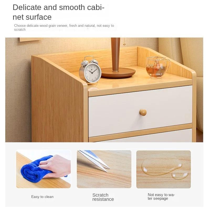 Wuli House Bedside Cabinet Bedroom Bedside Cabinet Modern Simple And Multifunctional Solid Wood Storage Cabinet Simple Cabinet