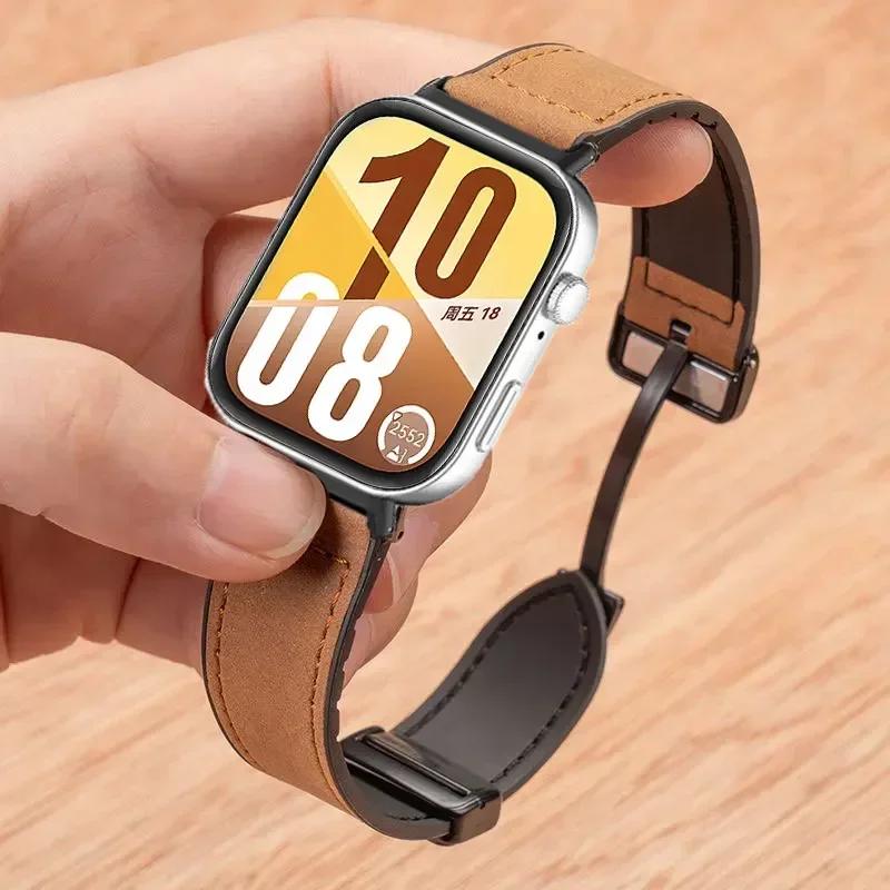 

Силиконовый+Кожаный Ремешок для Huawei Watch Fit 4 Pro/4/3 Магнитная застежка Браслет Ремень Correa для Huawei Watch Fit 4/3 Аксессуары Huawei Fit 4 Pro коричневый
