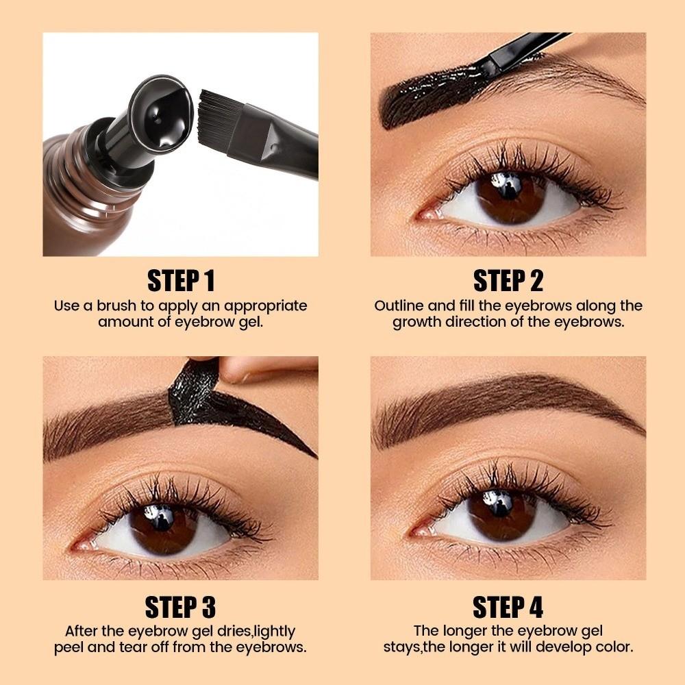 Quick-Drying Peel-off Eyebrow Gel Natural Look Multi-Shade Selection Eyebrow Dye Glue Long Lasting Brush Head Design