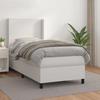 Maison Exclusive - Bed Slatted Base with Mattress White 90x190 Cm Faux Leather