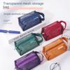 Zipper Mesh Coin Purse with Handle Toiletry Storage Bag Casual Transparent Cosmetic Bag  Outdoor