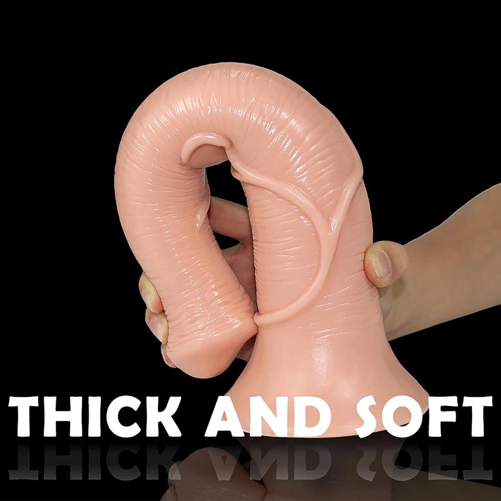 Horse Dildo Anal Plug Soft Penis Anal Dilator with Suction Cup Phallus Butt Plug Stimulate Vagina Anus Dick Sex Toys