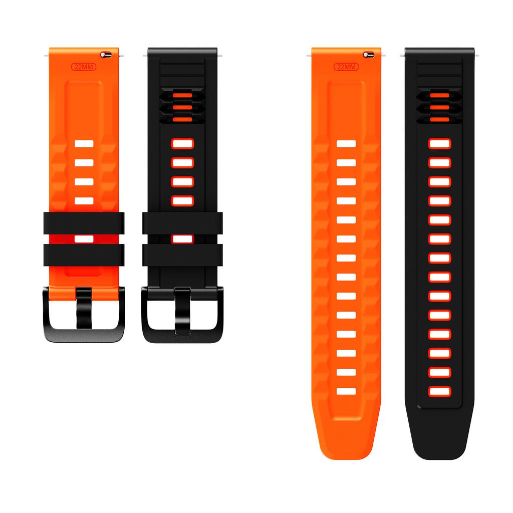 22mm Dual Color Silicone Strap for Samsung Galaxy Watch3 45mm/Watch 46mm/Gear S3 Classic Replacement Watch Band