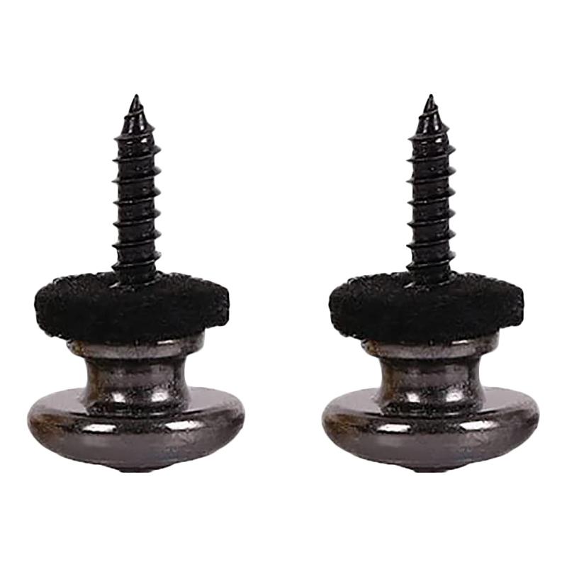 Classy-20PCS Wool Copper Guitar Strap Lock Locking Pegs Pins Mushroom Shape End Button Black
