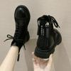 Spring Summer New Women's Mesh Hollow Out High Top Thin Boot Thick Sole Non Slip Breathable Lace Up Round Toe Low Heel Work Boot
