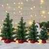 1pc15cm/5.91inMini Christmas Tree Ornament Red and Black Plaid BaseDIYChristmas Tree Mall Window Party Tabletop Decoration Ornam