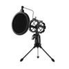 Mini Desktop Microphone Stand + Shock Mount Mic Holder + Pop Filter Kit for Studio Recording Online Broadcasting