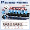 DaierTek 12V Panel Przełączników Łodzi 12V Kołyskowy 6-pozycyjny Panel Przełączników Dźwigniowych 12 V DC 20A SPST Włącz/Wyłącz Przełącznik z Niebieską Diodą LED do RV Samochodu Ciężarowego