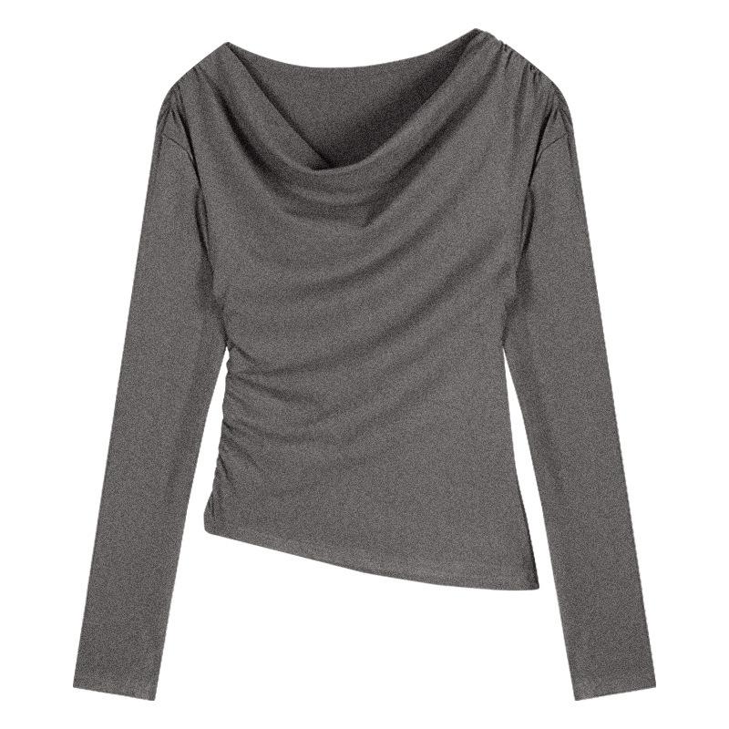 

Футболка с длинным рукавом для женщин M серый